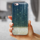 Scratched Blue and Gold Showers iPhone 6/6s or 6/6s Plus 2-Piece Hybrid INK-Fuzed Case
