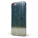 Scratched Blue and Gold Showers iPhone 6/6s or 6/6s Plus 2-Piece Hybrid INK-Fuzed Case