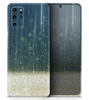 Scratched Blue and Gold Showers - Premium Vinyl Skin Decal for Samsung Galaxy S25 Ultra, S24, S23, S22 & All Galaxy S Models