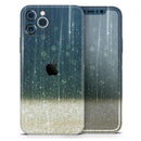 Scratched Blue and Gold Showers - Vinyl Skin Wrap for iPhone 17 Pro Max, 17 Pro, 17 Air, 17, 16 & All Models — Soft Matte or Ultra Gloss