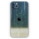 Scratched Blue and Gold Showers - Vinyl Skin Wrap for iPhone 17 Pro Max, 17 Pro, 17 Air, 17, 16 & All Models — Soft Matte or Ultra Gloss