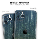Scratched Blue and Gold Showers - Vinyl Skin Wrap for iPhone 17 Pro Max, 17 Pro, 17 Air, 17, 16 & All Models — Soft Matte or Ultra Gloss
