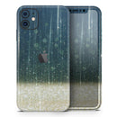 Scratched Blue and Gold Showers - Vinyl Skin Wrap for iPhone 17 Pro Max, 17 Pro, 17 Air, 17, 16 & All Models — Soft Matte or Ultra Gloss
