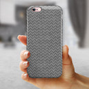 Scratched Chevron Over Gray Fabric iPhone 6/6s or 6/6s Plus 2-Piece Hybrid INK-Fuzed Case