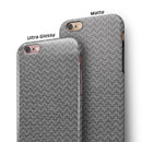 Scratched Chevron Over Gray Fabric iPhone 6/6s or 6/6s Plus 2-Piece Hybrid INK-Fuzed Case