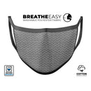 Scratched Chevron Over Gray Fabric - Made in USA Mouth Cover Unisex Anti-Dust Cotton Blend Reusable & Washable Face Mask with Adjustable Sizing for Adult or Child