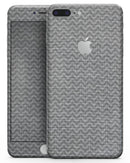 Scratched Chevron Over Gray Fabric - Skin-kit for the iPhone 8 or 8 Plus