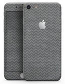 Scratched Chevron Over Gray Fabric - Skin-kit for the iPhone 8 or 8 Plus