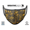 Scratched Dark Gray and Gold Dust - Made in USA Mouth Cover Unisex Anti-Dust Cotton Blend Reusable & Washable Face Mask with Adjustable Sizing for Adult or Child