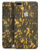 Scratched Dark Gray and Gold Dust - Skin-kit for the iPhone 8 or 8 Plus