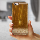 Scratched Gold Streaks iPhone 6/6s or 6/6s Plus 2-Piece Hybrid INK-Fuzed Case