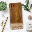 Scratched Gold Streaks - Premium Vinyl Skin Decal for Samsung Galaxy S25 Ultra, S24, S23, S22 & All Galaxy S Models