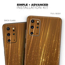 Scratched Gold Streaks - Premium Vinyl Skin Decal for Samsung Galaxy S25 Ultra, S24, S23, S22 & All Galaxy S Models
