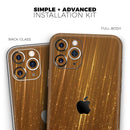 Scratched Gold Streaks - Protective Skin Wrap & Decal – Compatible with iPhone SE to iPhone 17 Pro Max (All Models)