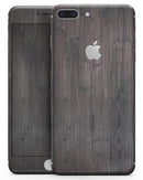 Scratched Horizontal Dark Woodgrain - Skin-kit for the iPhone 8 or 8 Plus