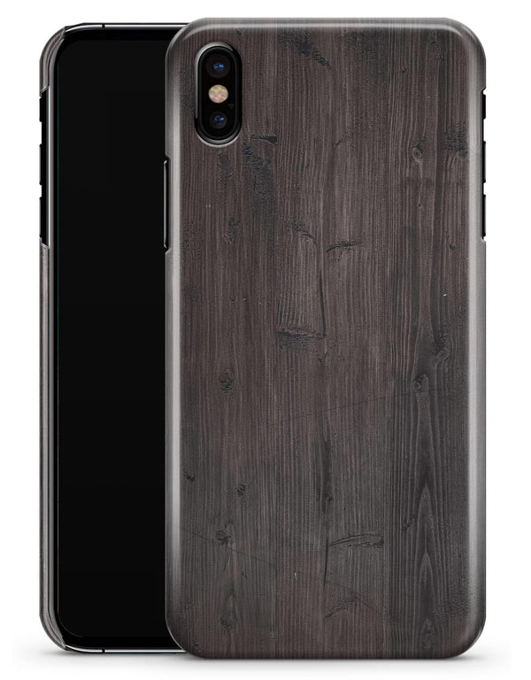 Scratched Horizontal Dark Woodgrain - iPhone X Clipit Case