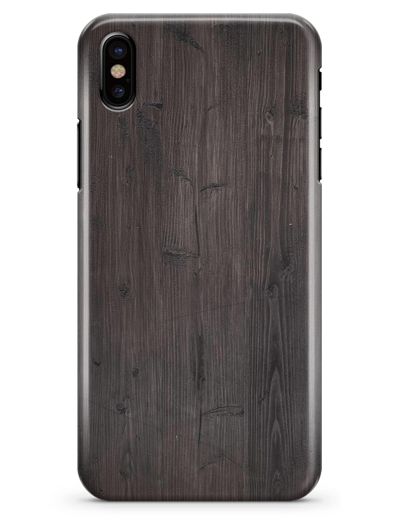Scratched Horizontal Dark Woodgrain - iPhone X Clipit Case