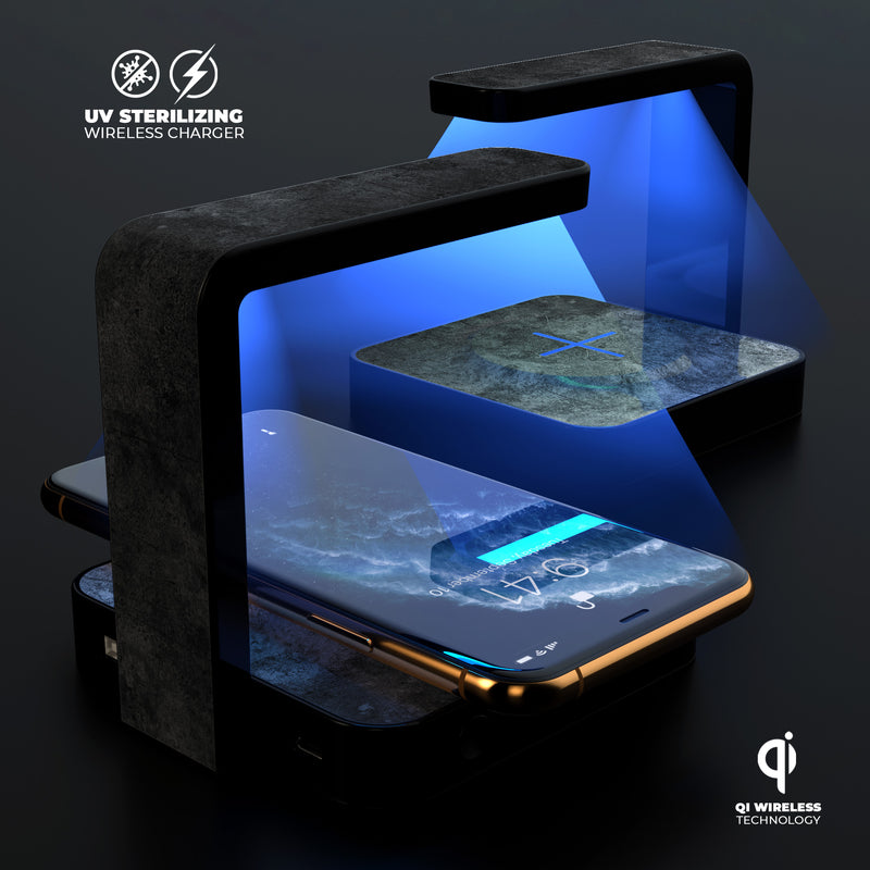 Scratched Metal Fab UV Germicidal Sanitizing Sterilizing Wireless Smart Phone Screen Cleaner + Charging Station