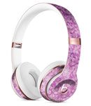 Scratched Purple Grunge Floral Pattern Full-Body Skin Kit for the Beats by Dre Solo 3 Wireless Headphones