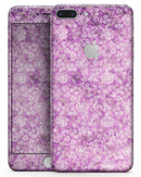 Scratched Purple Grunge Floral Pattern - Skin-kit for the iPhone 8 or 8 Plus