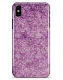 Scratched Purple Grunge Floral Pattern - iPhone X Clipit Case