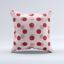 Scratched Scatterd Pink Polkadots ink-Fuzed Decorative Throw Pillow