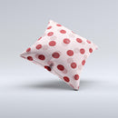 Scratched Scatterd Pink Polkadots ink-Fuzed Decorative Throw Pillow