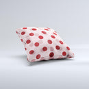 Scratched Scatterd Pink Polkadots ink-Fuzed Decorative Throw Pillow