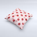 Scratched Scatterd Pink Polkadots ink-Fuzed Decorative Throw Pillow