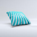 Scratched Striped Blue Rays ink-Fuzed Decorative Throw Pillow
