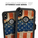 Scratched Surface Peeled American Flag - Skin Kit for the iPhone OtterBox Cases