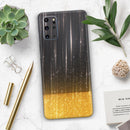 Scratched Surface with Glowing Gold Sparkle - Premium Vinyl Skin Decal for Samsung Galaxy S25 Ultra, S24, S23, S22 & All Galaxy S Models