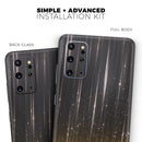Scratched Surface with Glowing Gold Sparkle - Premium Vinyl Skin Decal for Samsung Galaxy S25 Ultra, S24, S23, S22 & All Galaxy S Models