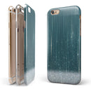 Scratched Teal and White Surface with Silver Sparkle iPhone 6/6s or 6/6s Plus 2-Piece Hybrid INK-Fuzed Case