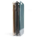 Scratched Teal and White Surface with Silver Sparkle iPhone 6/6s or 6/6s Plus 2-Piece Hybrid INK-Fuzed Case