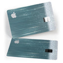 Scratched Teal and White Surface with Silver Sparkle - Premium Protective Decal Skin-Kit for the Apple Credit Card