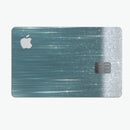 Scratched Teal and White Surface with Silver Sparkle - Premium Protective Decal Skin-Kit for the Apple Credit Card