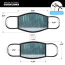 Scratched Teal and White Surface with Silver Sparkle - Made in USA Mouth Cover Unisex Anti-Dust Cotton Blend Reusable & Washable Face Mask with Adjustable Sizing for Adult or Child