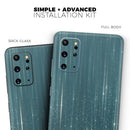 Scratched Teal and White Surface with Silver Sparkle - Premium Vinyl Skin Decal for Samsung Galaxy S25 Ultra, S24, S23, S22 & All Galaxy S Models