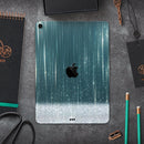 Scratched Teal and White Surface with Silver Sparkle - Full Body Skin Decal for the Apple iPad Pro 12.9", 11", 10.5", 9.7", Air or Mini (All Models Available)