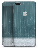 Scratched Teal and White Surface with Silver Sparkle - Skin-kit for the iPhone 8 or 8 Plus