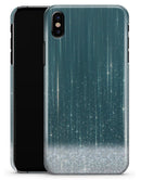 Scratched Teal and White Surface with Silver Sparkle - iPhone X Clipit Case