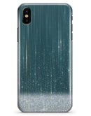 Scratched Teal and White Surface with Silver Sparkle - iPhone X Clipit Case