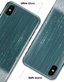 Scratched Teal and White Surface with Silver Sparkle - iPhone X Clipit Case