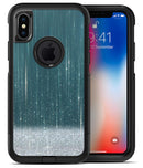 Scratched Teal and White Surface with Silver Sparkle - iPhone X OtterBox Case & Skin Kits