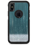 Scratched Teal and White Surface with Silver Sparkle - iPhone X OtterBox Case & Skin Kits
