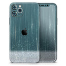 Scratched Teal and White Surface with Silver Sparkle - Vinyl Skin Wrap for iPhone 17 Pro Max, 17 Pro, 17 Air, 17, 16 & All Models — Soft Matte or Ultra Gloss