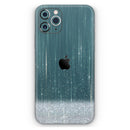 Scratched Teal and White Surface with Silver Sparkle - Vinyl Skin Wrap for iPhone 17 Pro Max, 17 Pro, 17 Air, 17, 16 & All Models — Soft Matte or Ultra Gloss
