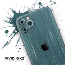 Scratched Teal and White Surface with Silver Sparkle - Vinyl Skin Wrap for iPhone 17 Pro Max, 17 Pro, 17 Air, 17, 16 & All Models — Soft Matte or Ultra Gloss