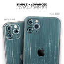 Scratched Teal and White Surface with Silver Sparkle - Vinyl Skin Wrap for iPhone 17 Pro Max, 17 Pro, 17 Air, 17, 16 & All Models — Soft Matte or Ultra Gloss